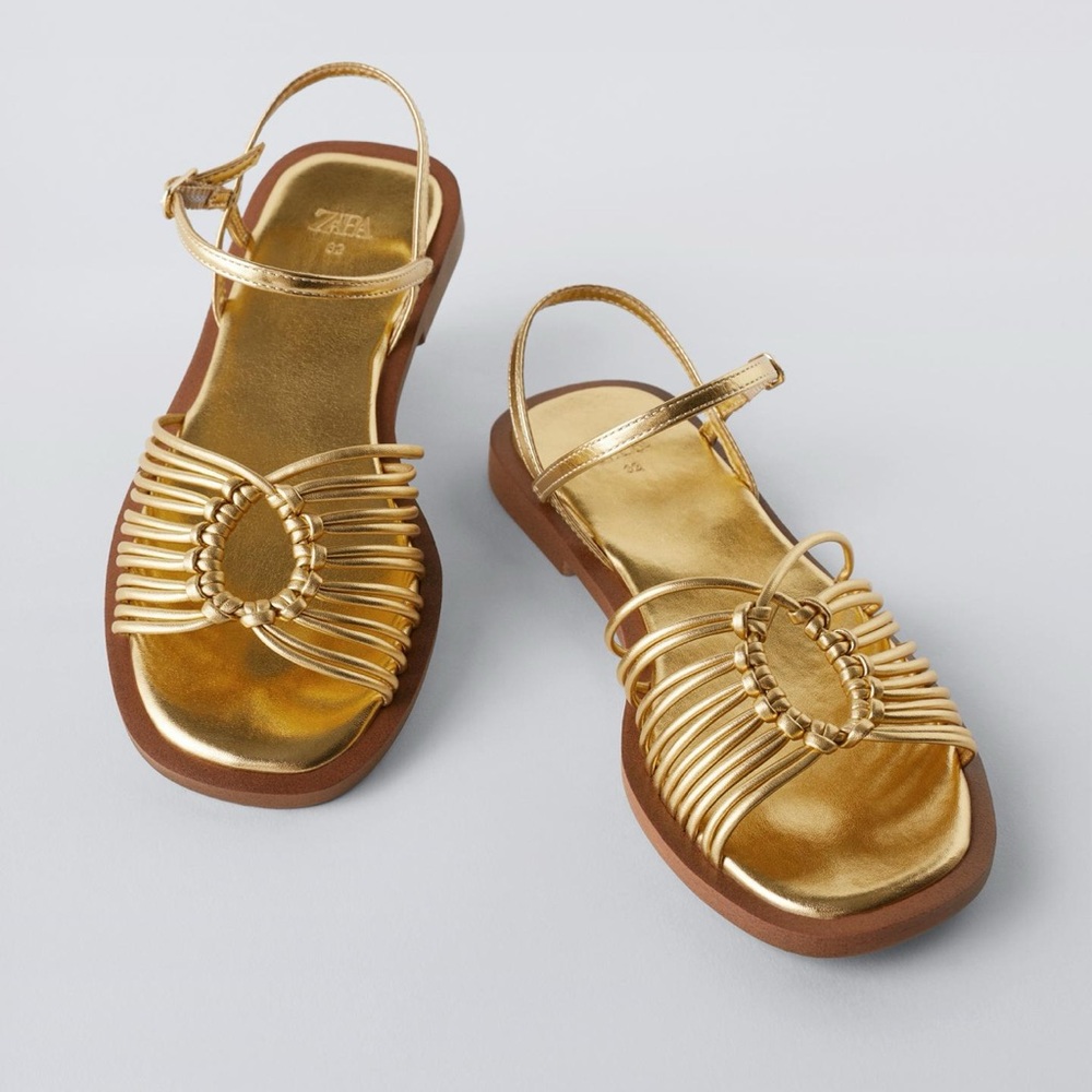 Gold Strappy Sandals